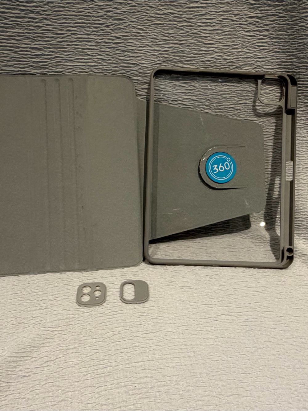 Protective Gray iPad Case with 360° Stand